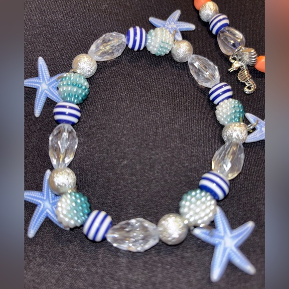Nautical | Beach Theme Handmade Beaded Charm Bracelet Set Plus Size Friendly - Picture 2 of 5